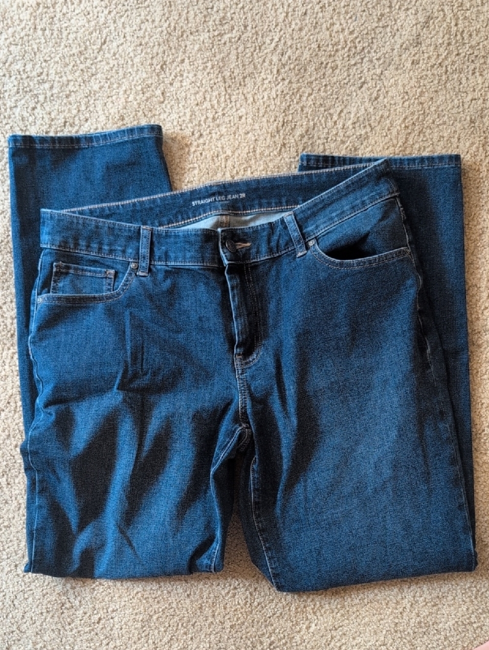 Chico's Women's Straight Leg Jeans - Dark Blue Denim